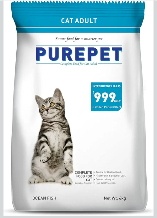 Purepet Adult Dry Cat Food Ocean Fish Flavour, 6 kg Pack