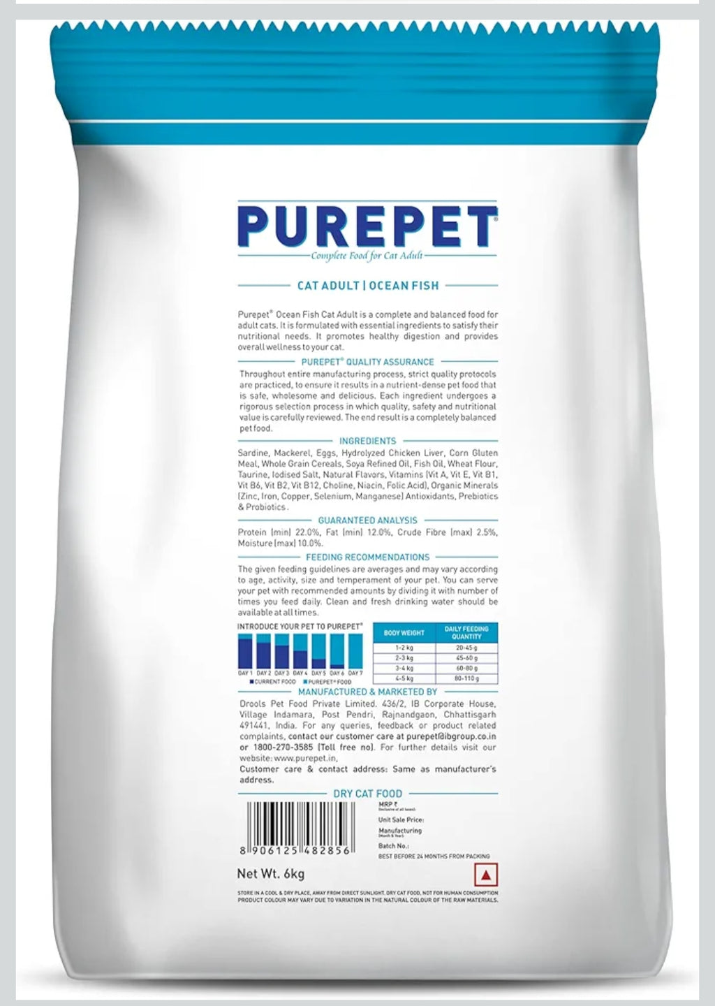 Purepet Adult Dry Cat Food Ocean Fish Flavour, 6 kg Pack