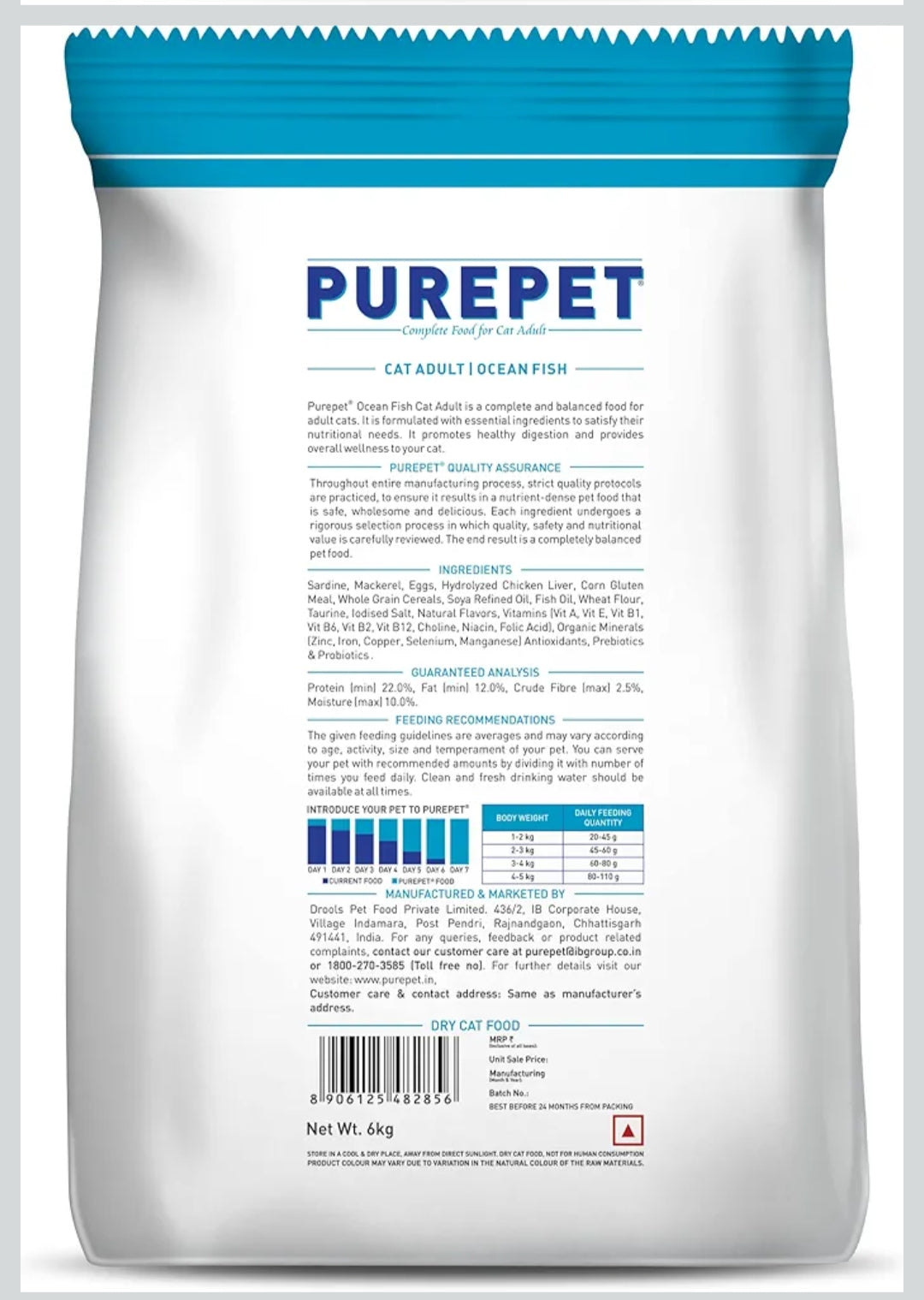 Purepet Adult Dry Cat Food Ocean Fish Flavour, 6 kg Pack